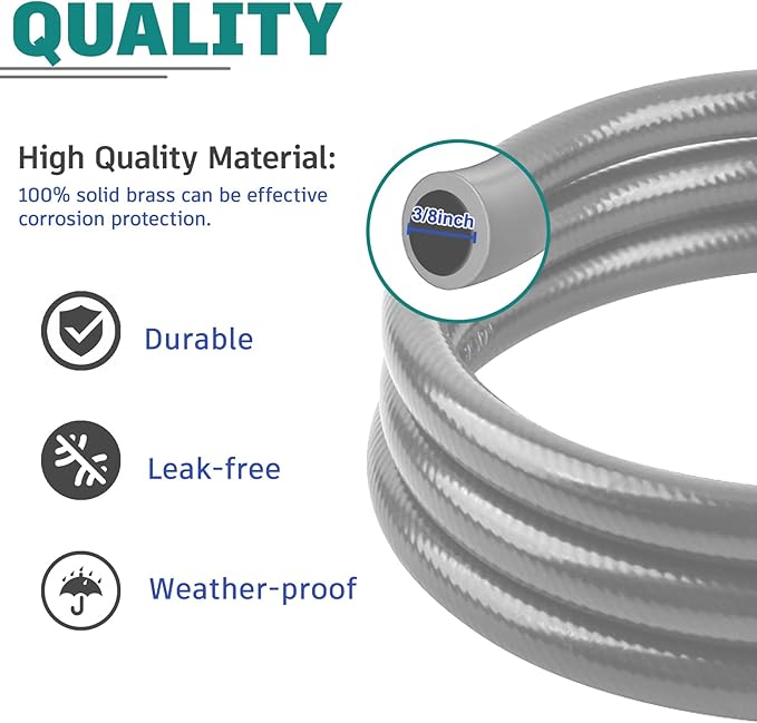 GasSaf 24 Feet 1/2" ID Natural Gas Hose with Quick Connect, Natural Gas Line for Gas Grill, Generator, Patio Heater and More