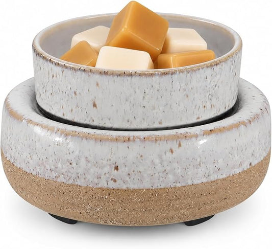 Wax Melt Warmer, Ceramic Candle Melter Melting Wax 3-in-1 Oil Burner Electric Fits Yankee Large Jar, Scented Candle Holder for Home Decor Gifts for Mom Grandma Women Girls
