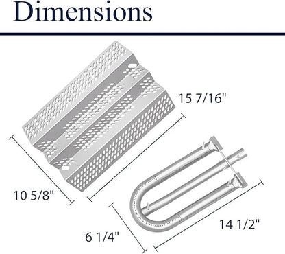 92461 2 Pack Heat Plate and 2 Pack 12461 Grill Burner Repair Kit Replacement Grill Parts for American Outdoor Grill 24NB 24NG 24NP Gas Model