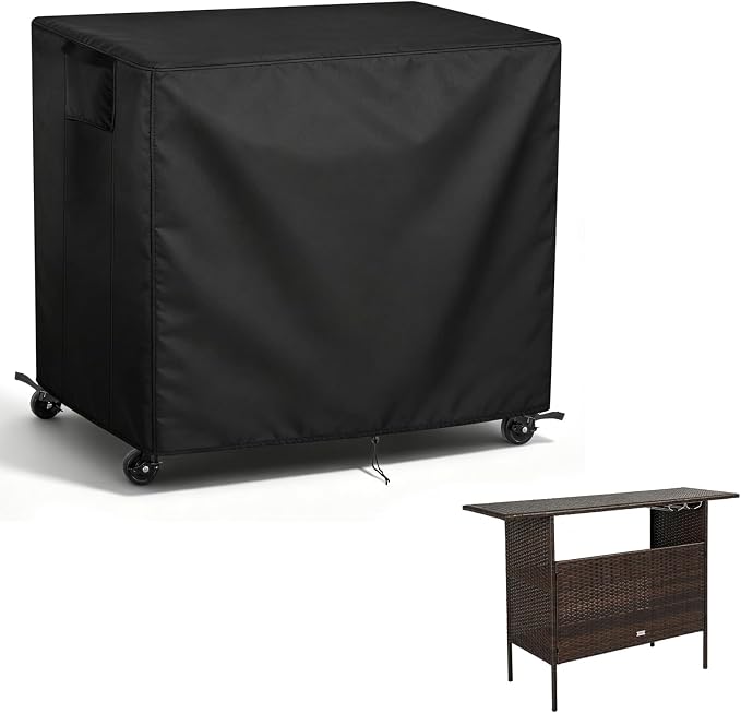 TheElves Table Cover 55"Lx20"Wx36"H for VINGLI HOMEFUN ECOTOUGE Bar Table | Waterproof Dustproof Weather Protection Outdoor Table Cover for Prep Table, Side Table, Grill Cart, Bar Cabinet, Dining Table
