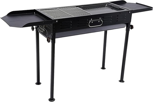 Adjustable Height 60-74cm Black Portable Charcoal Grill Collapsible Barbecue Grill 165.35 lbs