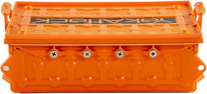YakAttack TracPak Stackable Storage Box – YakAttack Orange | Kayak Fishing Gear Storage | Fits GearTrac & MightyMount | Kayak Accessories for Fishing Tackle & Tools | Compact 1 lb Weight