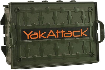 YakAttack TracPak Combo Kit – Ranger Grey | 2 Stackable Storage Boxes + Quick Release Track Base | Fits MightyMount, GearTrac & Most Kayak Tracks | Space-Saving Fishing Storage | Compact Kayaking Box