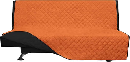 Easy-Going Reversible Couch Cover, Large Futon Sofa, Orange/Black | Machine Washable Slipcover For Dogs, Water Resistant Furniture Mat For Living Room, Non-Slip Sofa Cover, Pet Friendly