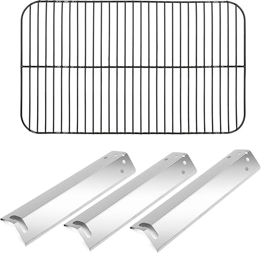 Criditpid Grill Replacement Parts for Expert Grill XG10-101-002-02 3 Burner Gas Grill, Cooking Grate & Stainless Steel Heat Plate Shields Kit for Expert Grill GBC1716W GBC2016W GBC2016WRS Grill Parts.