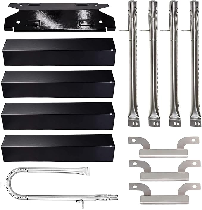 Criditpid Grill Replacement Parts for Brinkman 810-3660-S, 810-3661-F Models. Grill Heat Plate Shields, Pipe Burner Tubes and Crossover Tubes for Brinkman 810-3660-S.