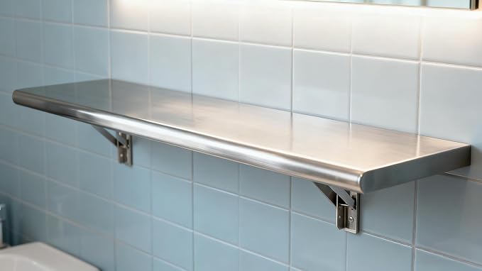Concession Shelf 36"L x 12"W，22 gauge ASTM 304 Stainless Steel Folding Serving Food Shelf ，Wall Mount Shelving , Stainless Steel Shelf For Food Truck, grill area,BBQ working table, Restaurant .NSF