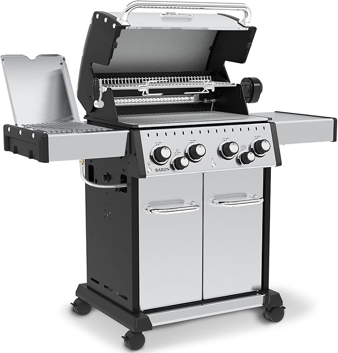 Broil King 875944 Baron S 490 Pro IR, Liquid Propane (LP), Stainless Steel, Black
