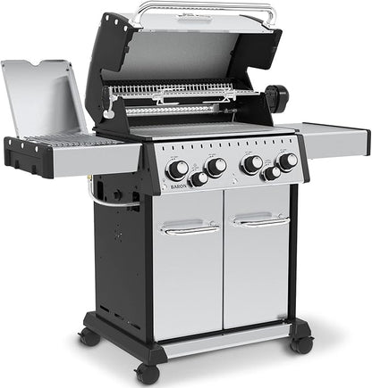 Broil King 875944 Baron S 490 Pro IR, Liquid Propane (LP), Stainless Steel, Black