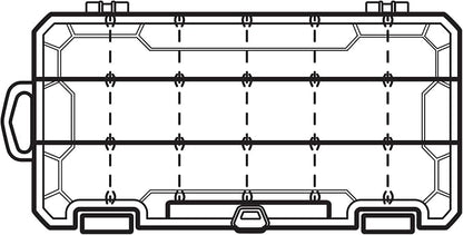 Flambeau Outdoors 3003 Tuff Tainer, 18 Compartments, 9 Zerust Dividers | Compact divided tackle box with 9 Zerust dividers for up to 18 compartments. Translucent, 9.125 x 5 x 1.25in