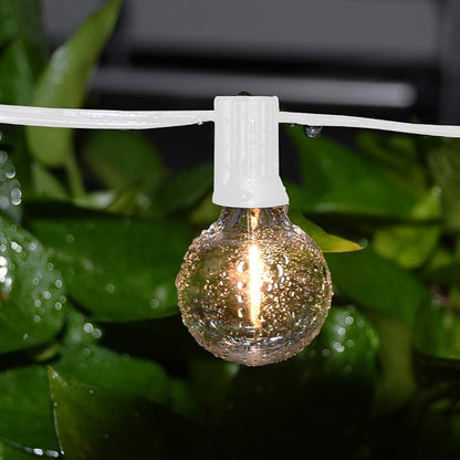 GOOTHY 50Ft LED Outdoor String Lights with 22 G40 LED Shatterproof Globe Bulbs(2 Spare), Connectable Hanging Outdoor Patio Lights for Backyard Garden Porch Party Decorations, White
