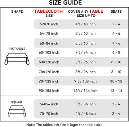 Softalker Square Tablecloth, Waterproof Table Cloths Wrinkle Free Fabric Washable Polyester Table Cover for Dining Tables Party Outdoor Camping Parties Buffet - 70 x 70 inch,Burgundy