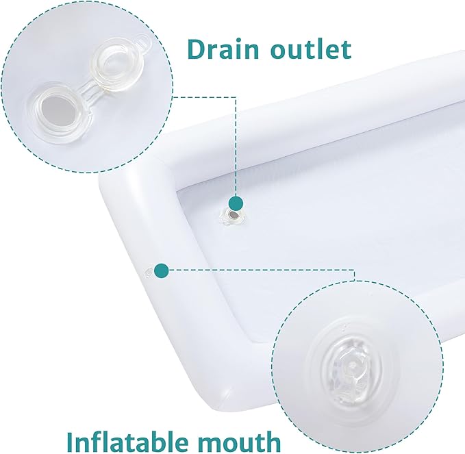 HBlife 2 Size 4-Pack Inflatable Cooler, Blow-Up Ice Trays for Food & Drinks | 49x24in Inflatable Cooler with Drain Outlet, Portable, Durable Material, Easy Clean, Outdoor Parties, Catering Events