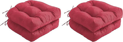 IPYNBAP Outdoor Chair Cushions Set of 2, Patio Chair Cushions with Ties, 19x19+5” Tufted Outdoor Seat Cushions, Waterproof Patio Furniture Cushions, Outdoor Dining Chair Pads, Burgundy (Pack of 2)