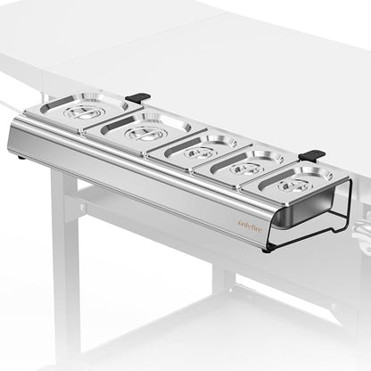 onlyfire Pizza Topping Station, Stainless Steel Seasoning Containers | With Lid, Condiment Serving Container, Pizza Oven Accessories for Grill Table Cart, Kitchen and Outdoor Oven Table