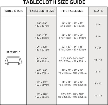 Romanstile 100% Waterproof PVC Tablecloth, Rectangle Oil Spill Proof Stain Resistant Vinyl Table Cloth, Wipe Clean Plastic Table Covers for Kitchen/Dining/Parties - 60 x 102 Inch, Ivory