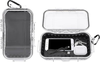 Waterproof Dry Box Protective Case, IP67 Water Resistant Portable Micro Case Watertight Storage Box for Phones, Knives, Wallets, Watches (Transparent, Large)