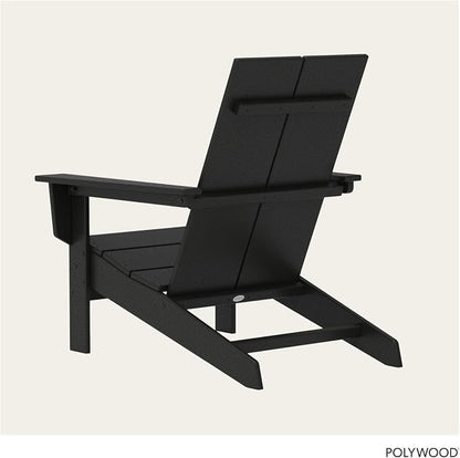 POLYWOOD Contemporary Modern Oversized Adirondack Chair in Black
