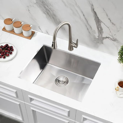 Undermount Kitchen Sink,Jshozzy 27x16 Stainless Steel Kitchen Sink Undermount 16 Gauge Handmade Under Counter Single Bowl Sink Deep