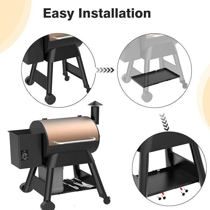 Universal Pellet Grill Storage Shelf for Traeger Pro 34 Series and Ironwood 885 Series, Grill Bottom Shelf for Traeger Pro 780, Bottom Storage Plate Accessories for Traeger Pellet Grill