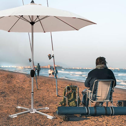 Foldable Portable Beach Umbrella Stand-Portable Patio Umbrella Base Holder,Outdoor Sunshade Anchor Size PLUS Thickened,Rust Free Tempered Iron Umbrella Stand for Courtyard,Swimming Pool,Beach,Grass