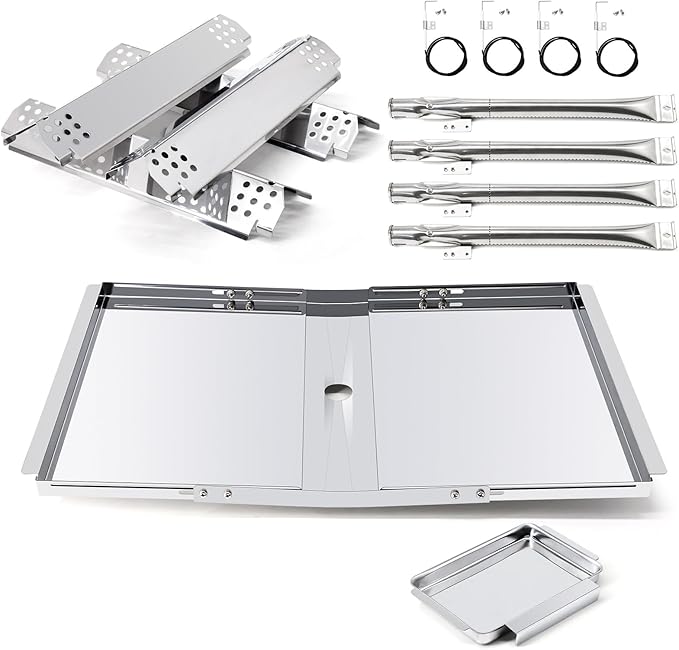 Replacement Parts for Nexgrill 720-0830H 720-0783E 720-0783EH, Grill Heat Plates & Burner Tubes & Igniter & Drip Pan Grease Tray for Home Depot Nexgrill 4 Burner 720-0830H