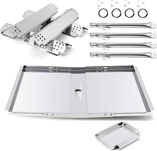 Replacement Parts for Nexgrill 720-0830H 720-0783E 720-0783EH, Grill Heat Plates & Burner Tubes & Igniter & Drip Pan Grease Tray for Home Depot Nexgrill 4 Burner 720-0830H