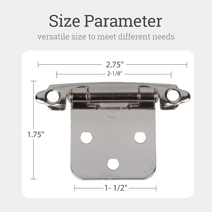 Self Closing Cabinet Hinges for Face Frame,Cabinet Hinges, Metal Hardware for Kitchen Cabinets and Doors (Nickel, 8Pack)