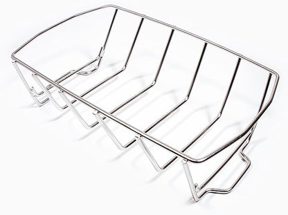 SnS Grills Rib 'N Roast Reversible Rack – 304 Stainless Steel, 2-in-1 Design Holds 5 Racks of Ribs or Large Roasts & Whole Chickens – Durable, Even Cooking, Enhanced Airflow, Maximizes BBQ Space