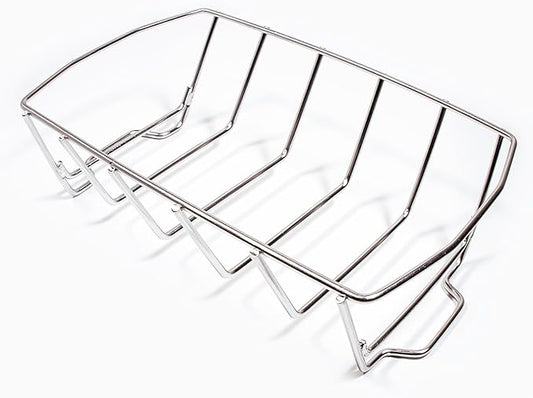 SnS Grills Rib 'N Roast Reversible Rack – 304 Stainless Steel, 2-in-1 Design Holds 5 Racks of Ribs or Large Roasts & Whole Chickens – Durable, Even Cooking, Enhanced Airflow, Maximizes BBQ Space