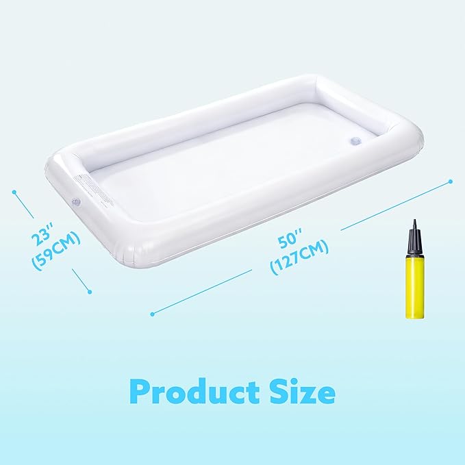 JOYIN 3-Pack Inflatable Serving Bars Cooler - Inflatable Cooler Ice Buffet Salad Serving Trays with Drain Plug, Food Drink Holder for Indoor Outdoor Summer Picnic Beach Pool Luau Party