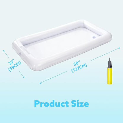 JOYIN 3-Pack Inflatable Serving Bars Cooler - Inflatable Cooler Ice Buffet Salad Serving Trays with Drain Plug, Food Drink Holder for Indoor Outdoor Summer Picnic Beach Pool Luau Party