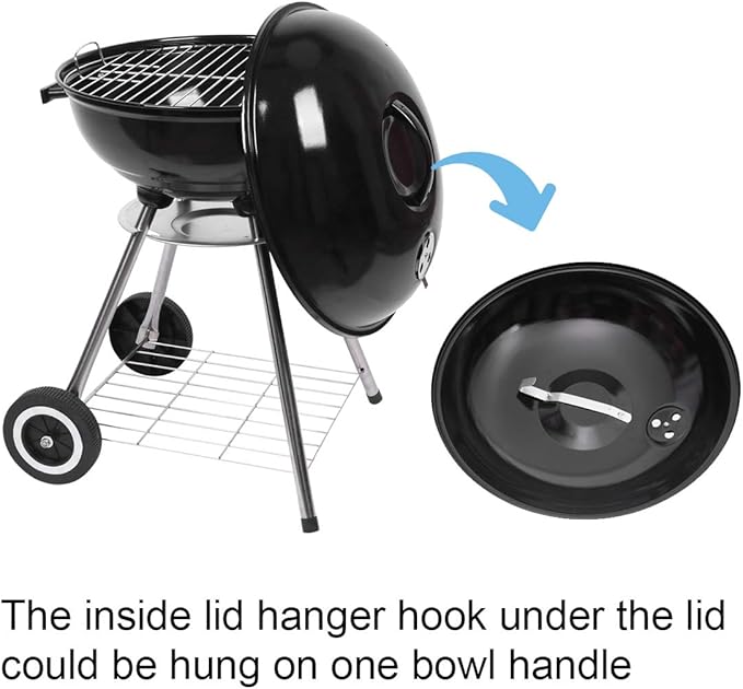 Premium Charcoal Grill，18 Inch Charcoal Carbon Enamel Barbecue BBQ Stove with Heat Control for Patio, Picnic, Tailgate