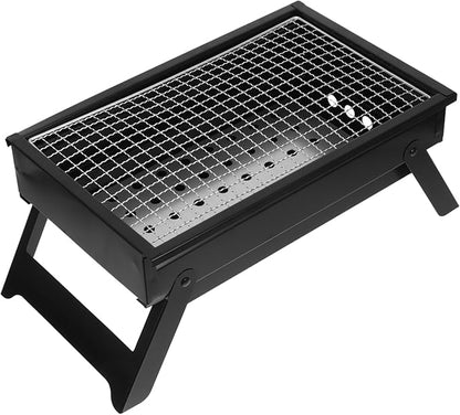 Portable Charcoal Grill Compact Folding for Outdoor Cooking Camping and Backyard Gatherings Features Pullout Charcoal Box for Easy Use and Cleaning for People
