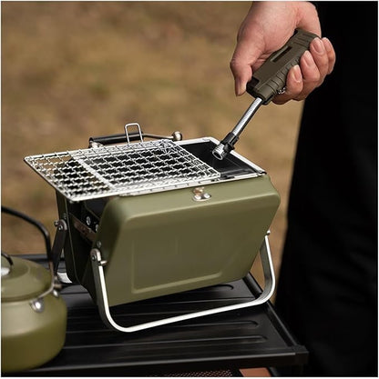 Portable Charcoal BBQ Grill Compact Lightweight for Camping Picnics Travel Foldable Design Even Heating Durable Metal Construction
