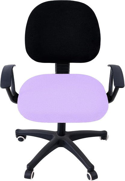 Smiry Office Computer Chair Seat Covers for Desk, Anti-dust Protector | Stretch Jacquard Removable Washable Desk Chair Seat Cushion Protectors, Lavender