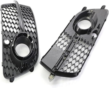 Fog Lamps Cover 2X Left Right Side Front Fog Light Grill Grille Cover Q5 SLine SQ5 4 Door for Sport 2014-2017 Honeycomb Hex Lamp Grills