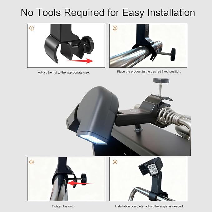 Fafeicy LED BBQ Light 360 Degree Rotatable Grill Handle Attachable Spotlight with 10 F5 Chips and Touch Switch for Outdoor Barbecue Camping Lighting