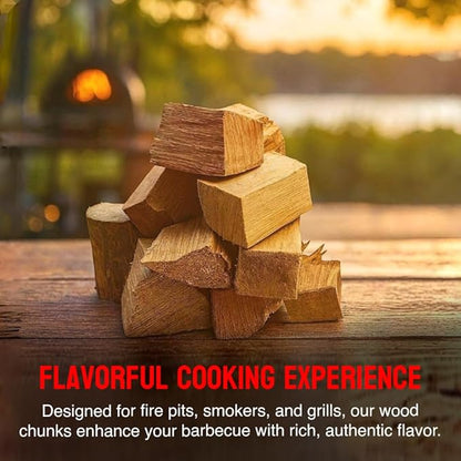 Smoking Wood Chunks, All-Natural Cherry Hardwood Pieces for Grills & Smokers, Add Rich Smoke Flavor to Pork, Beef, Chicken & Fish, USA Made, Sustainably Milled, 800 Cubic Inches