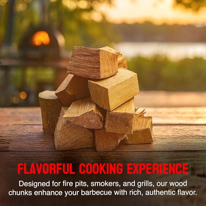 Smoking Wood Chunks, All-Natural Hickory Hardwood Pieces for Grills & Smokers, Add Rich Smoke Flavor to Pork, Beef, Chicken & Fish, USA Made, Sustainably Milled, 800 Cubic Inches