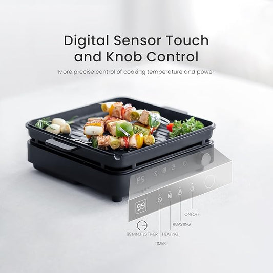 Portable Induction Cooktop, 1500W Induction Cooktop with 6 Temperature 8 Power Settings, 99 Minutes Timer, Including 8L Cast Iron Cooking Pot and Cast Iron Pan