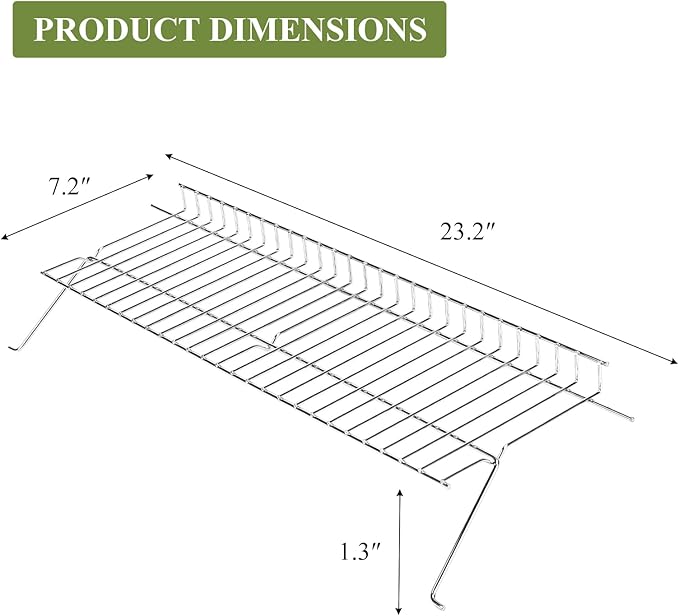 Utheer Stainless Steel Warming Rack Replacement for Dyna-Glo Gas Grills, Fits DGH353CRP & DGF350CSP, Upper BBQ Warming Grate, Extra Cooking Space (23.2" x 7.2")