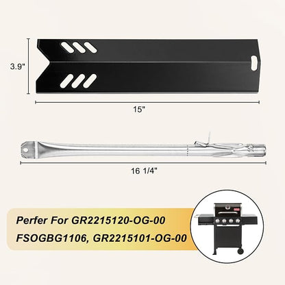 Grill Replacement Parts for Outdoor Gourmet 4 Burner Gasgrill, Heat Plates Shield Tents & Burner for GR2215120-OG-00 FSOGBG1106 GR2215101-OG-00 GR2215120OG00 GR2215101OG00, Grill Kits UFHP2 Heat Tent