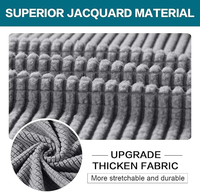 Turquoize 2 Piece Chair Covers Chair Slipcovers for Living Room Armchair Couch Cover Chair Sofa Cover with Individual Cushion Covers Furniture Cover for Chairs Feature Jacquard Fabric (Chair, Dove)