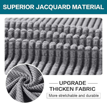 Turquoize 2 Piece Chair Covers Chair Slipcovers for Living Room Armchair Couch Cover Chair Sofa Cover with Individual Cushion Covers Furniture Cover for Chairs Feature Jacquard Fabric (Chair, Dove)