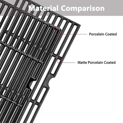 Grill Grates for Char-Broil Performance 4-Burner 463342119 463377017 | Cast Iron Replacement Parts for charbroil 463347017 G321-0005-W1 G321-0006-W1 3-piece 18 x 25 in set