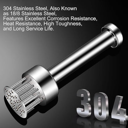 Stainless Steel Meat Tenderizer Tool, 21 Sharp Needles, Chicken Meat Tenderizer, Tenderizing Steak, Beef, Chicken, Pork, Barbecue, Marinating Prep Tool, with free cleaning brush