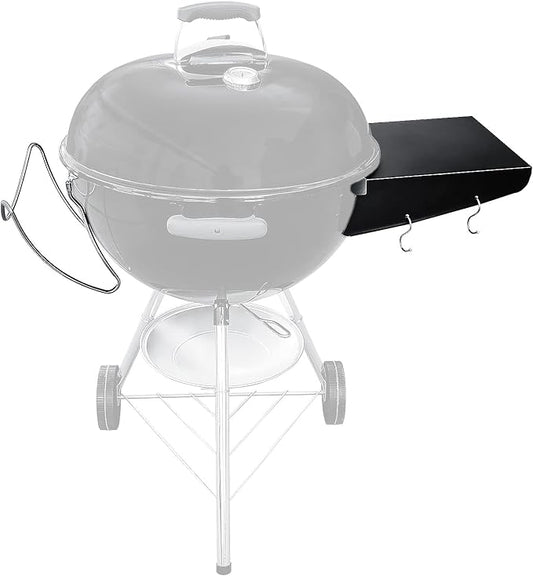 GRISUN Grill Table Shelf and Lid Holder for Weber Kettle Grills 22 Inches, Charcoal Grill Side Table Shelf and Slide a Side Lid Prop, Charcoal Grill Accessories for Weber, (Grill No Included)