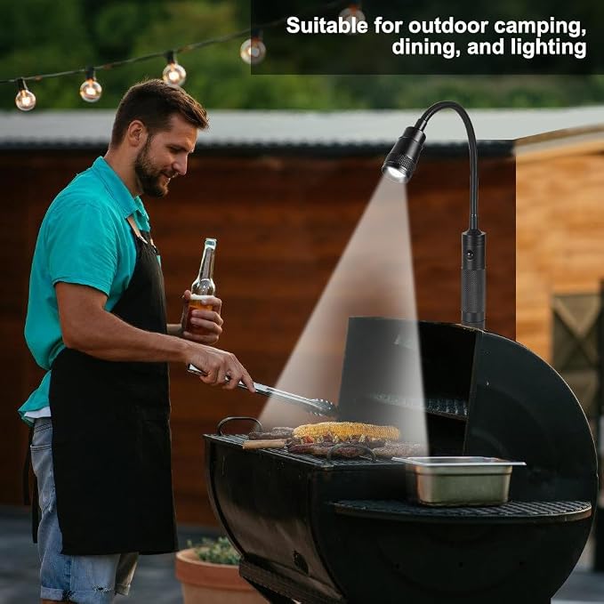 Grill Light, Zoomable Barbecue Lamp with Magnetic Base 360° Adjustable BBQ LED Lights for Outdoor Camping Workshop