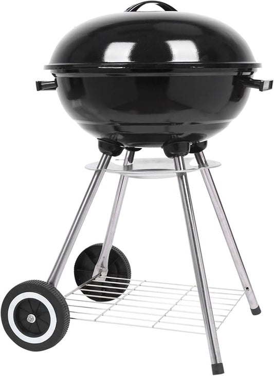 Ochine Charcoal Grill Offset Smoker with Cover and Wheels Portable Backyard Charcoal BBQ Grill and Offset Smoker Combo Charcoal Grill for Outdoor Camping Garden Backyard Cooking Picnic Traveling